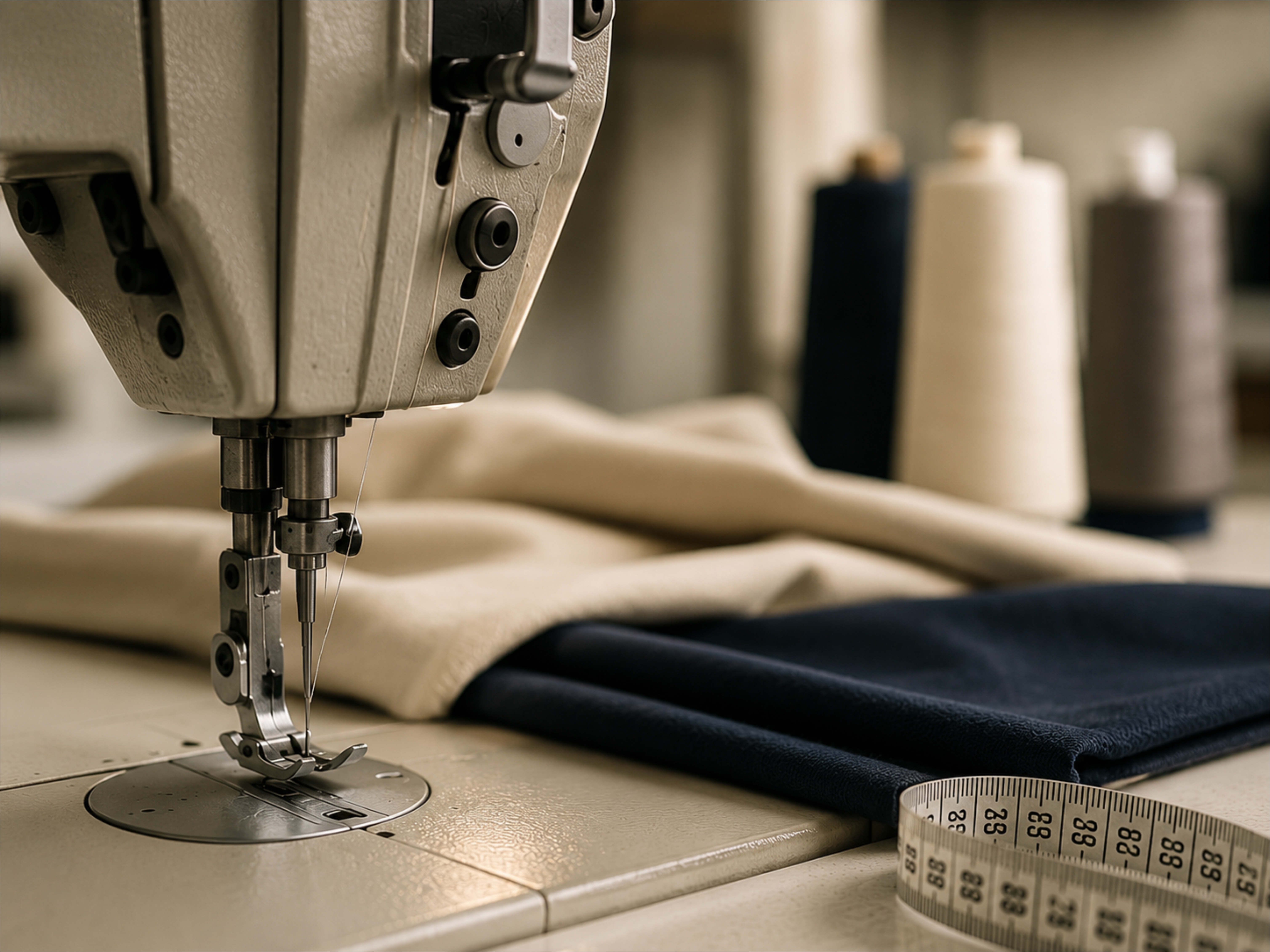 Industrial sewing machine at the LOGIC factory
